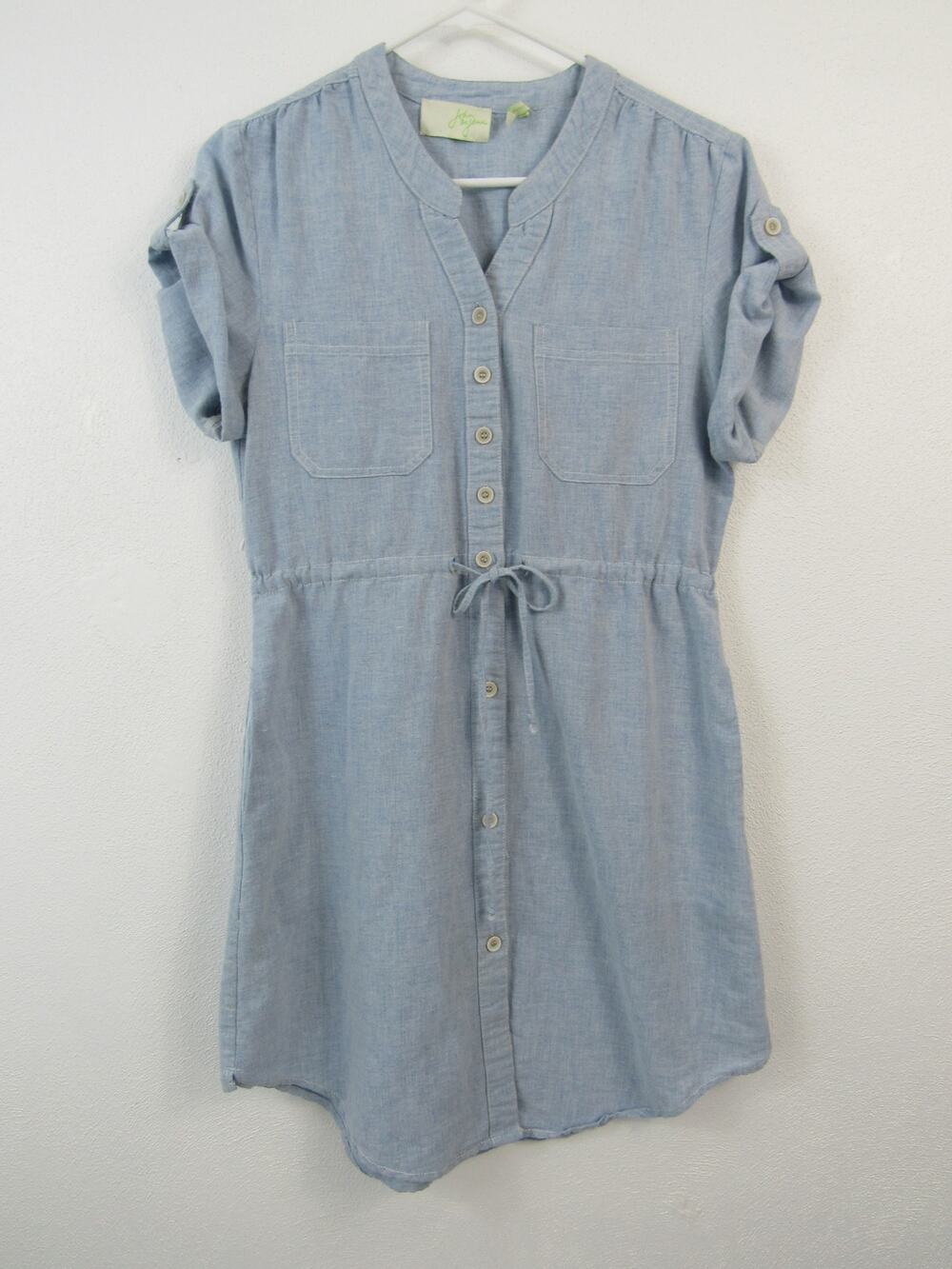 Revolve John + Jenn Dress Size Small Light Blue Linen Cotton Chambray Preppy